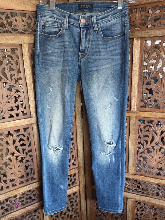 Judy Blue Denim - Judy Blue Medium Blue Distressed Slim Jeans